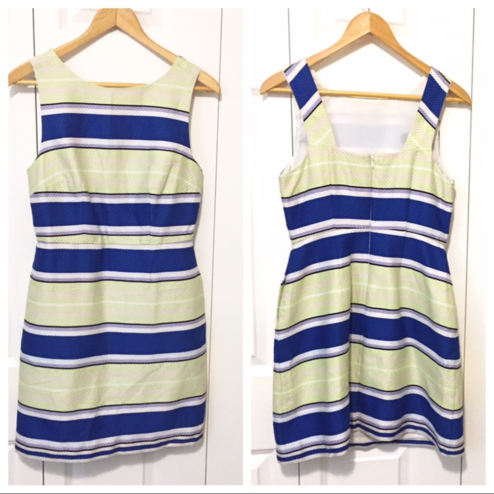 The Limited Petite Striped Sheath Dress 2P Blue